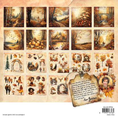 Bloc de papier JMA Collage Fonds et Éléments Automne Dans Les Bois 36 Feuilles