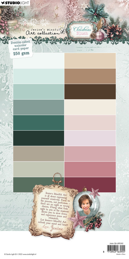 Bloc de papier JMA Unicolor, papier cartonné double face, Noël Blush, 36 feuilles