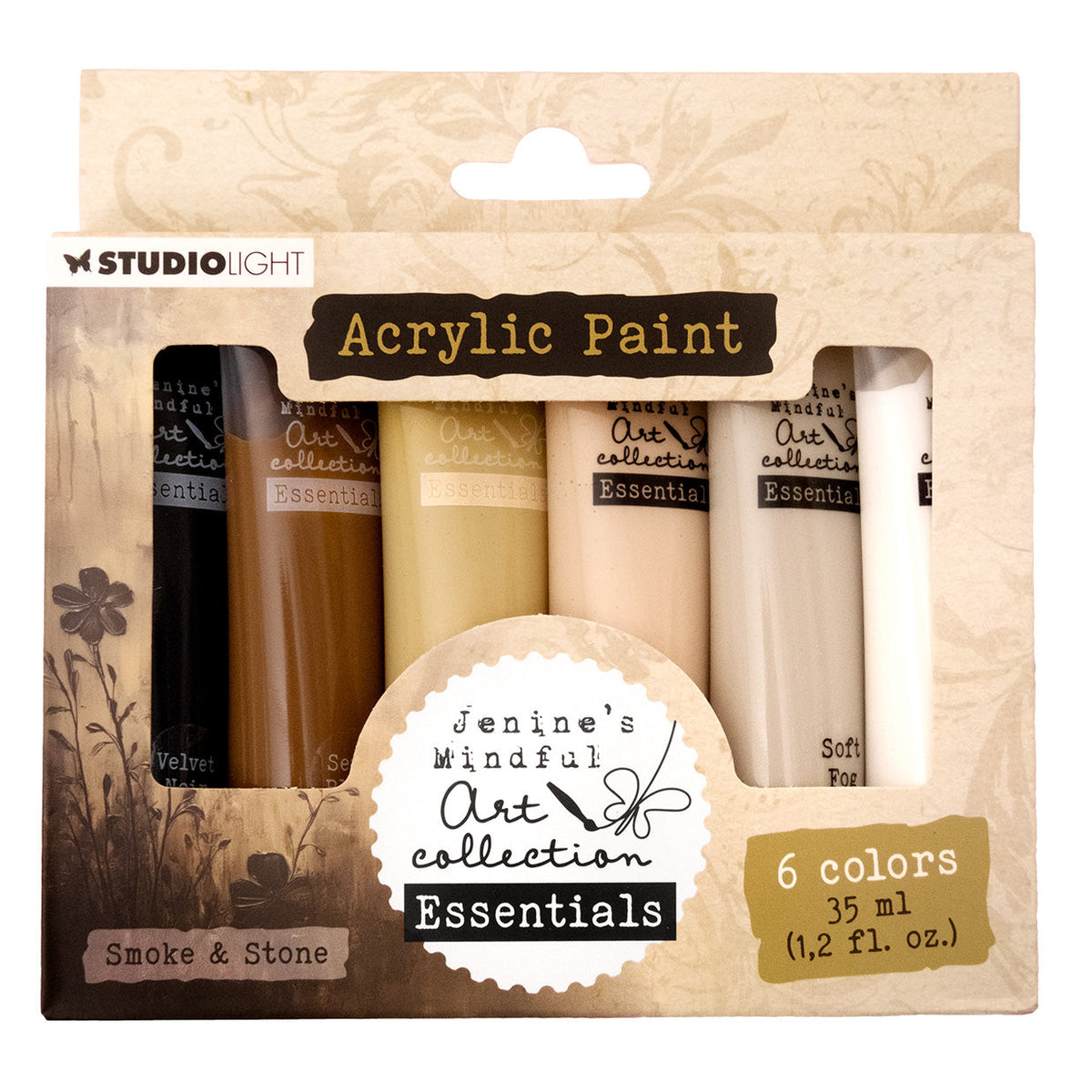Peinture Acrylique JMA Smoke & Stone Essentials 172x154x25mm 6 Pièces