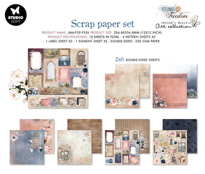 JMA Papier de fond Feelings Of Freedom 304,8x304,8x3mm 12 feuilles n°26