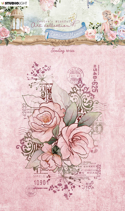 Tampon transparent JMA Sending Roses Romantic Moments 88x129x3mm 1 pc n°481