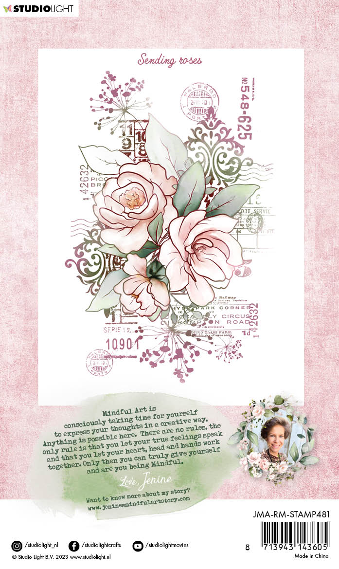 Tampon transparent JMA Sending Roses Romantic Moments 88x129x3mm 1 pc n°481