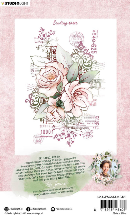 Tampon transparent JMA Sending Roses Romantic Moments 88x129x3mm 1 pc n°481