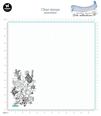 Tampon transparent JMA Sending Roses Romantic Moments 88x129x3mm 1 pc n°481