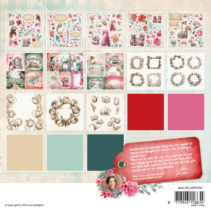 Bloc de papiers assortis JMA Vellum, Unicolor & Elements T'envoyer de l'amour 36 feuilles