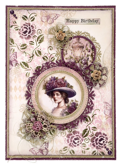 JMA Mask Fonds Victorian ATC Rêves Victoriens 4 PC