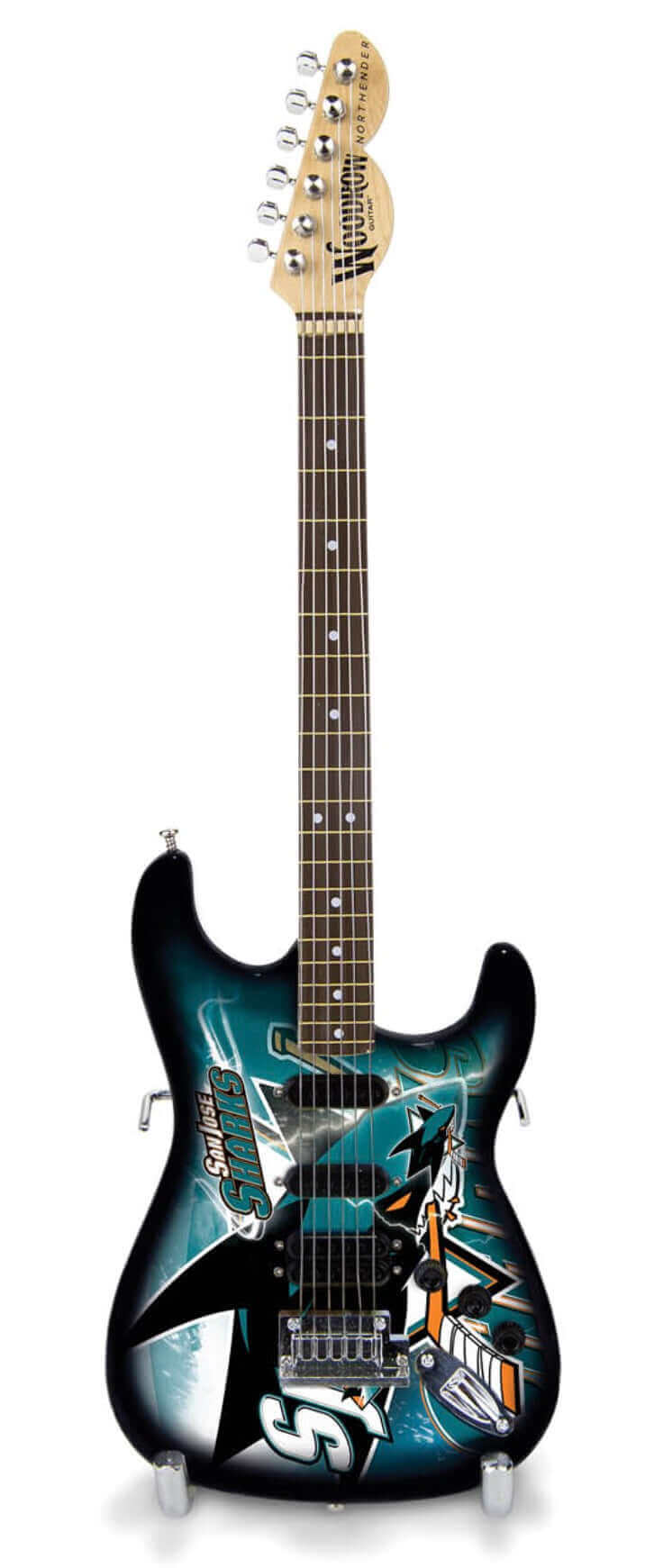 Mini-guitare de collection de 10 pouces des Sharks de San Jose