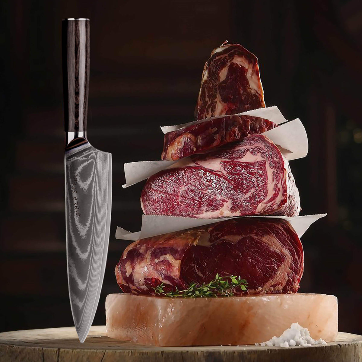 LUCIA 20 | Chef Knife Steel Core / Pakka wood handle