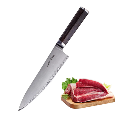 PORTIA 20 | Couteau de chef 20 cm Acier Damas VG10 / Manche en bois d'ébène