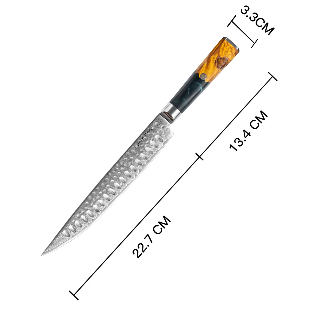 Kaze Katana Carving Knife 9″ | Damascus Steel by Ginza Steel