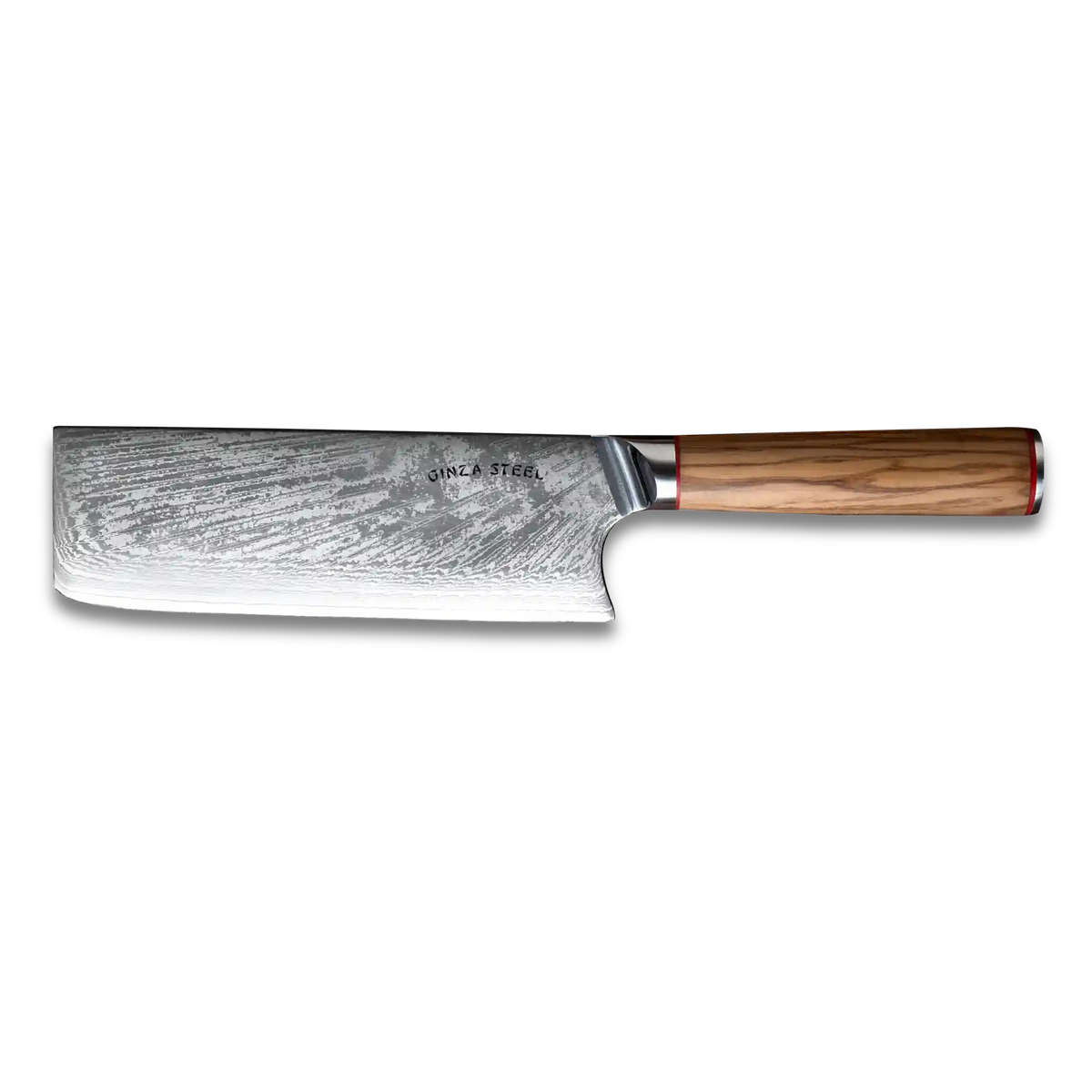 MIA X | Couteau Hachoir 7" Acier Damas AUS10 67 Couches / Manche en Olivier