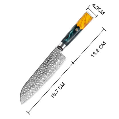 Kaze Katana Santoku Knife 7″ | Damascus Steel by Ginza Steel