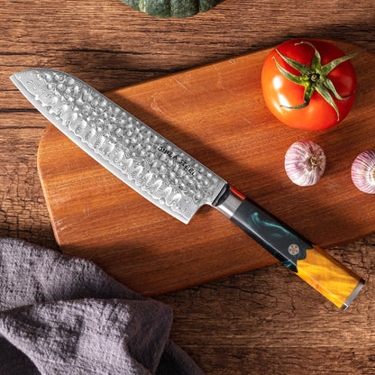 Kaze Katana Santoku Knife 7″ | Damascus Steel by Ginza Steel