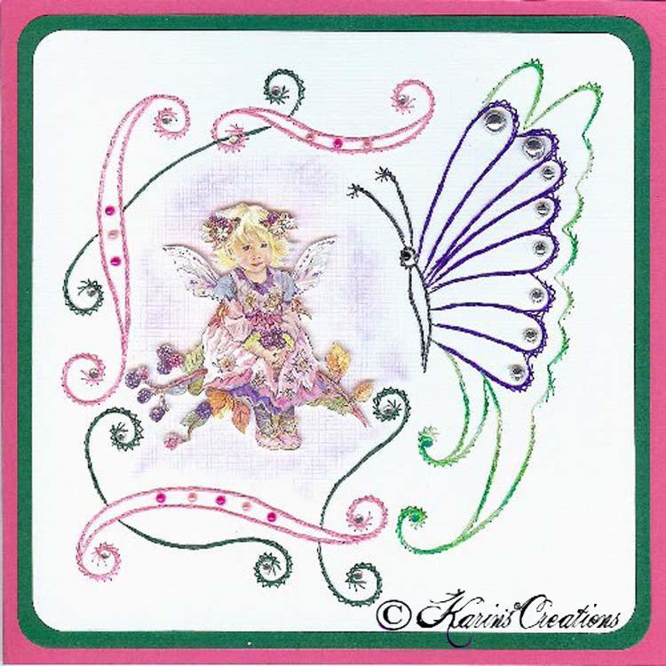 Motif de broderie KC - Bordure papillon