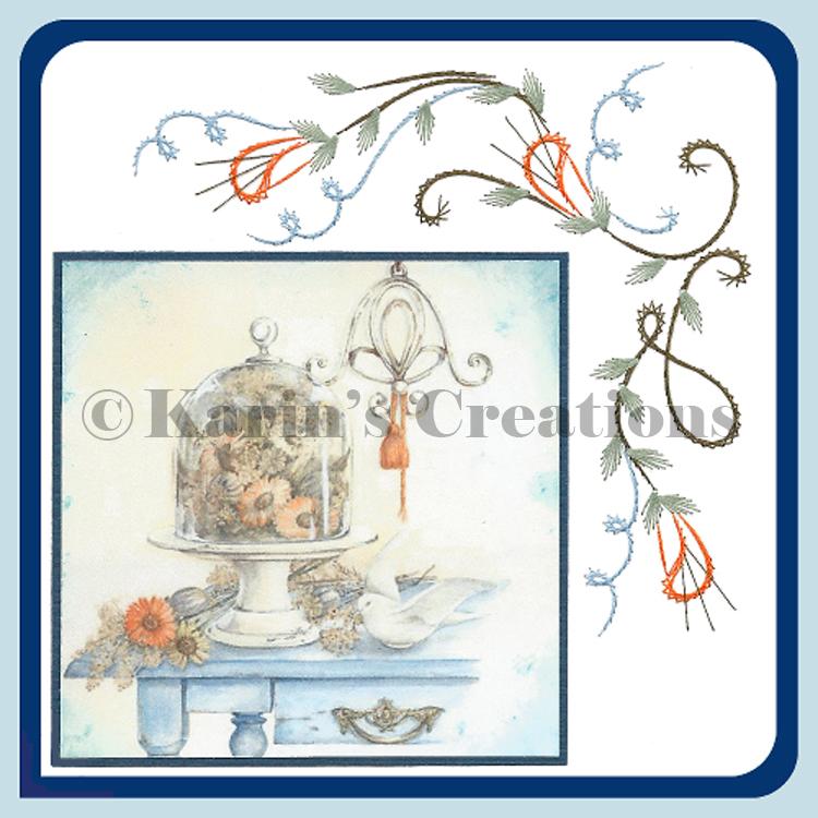 Motif de broderie KC - Coin Volutes et plus