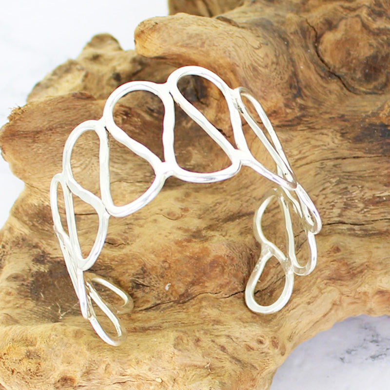 Open Loop Metal Cuff - Silver Colour