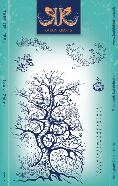 Katkin Krafts Tampons Transparents L'Arbre de Vie 15,2 cm x 20,3 cm