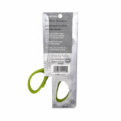 Karen Kay - Perfect Scissors Green 4-3/16in Small Micro-Serrated Non-Slip Blade