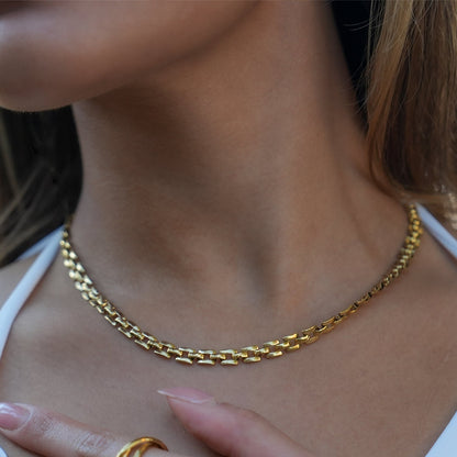Style KOVVUR : Collier double chaîne rétro en or