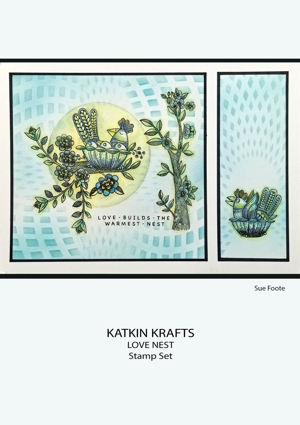 Tampons transparents « Love Nest » Katkin Krafts, 6 po x 8 po