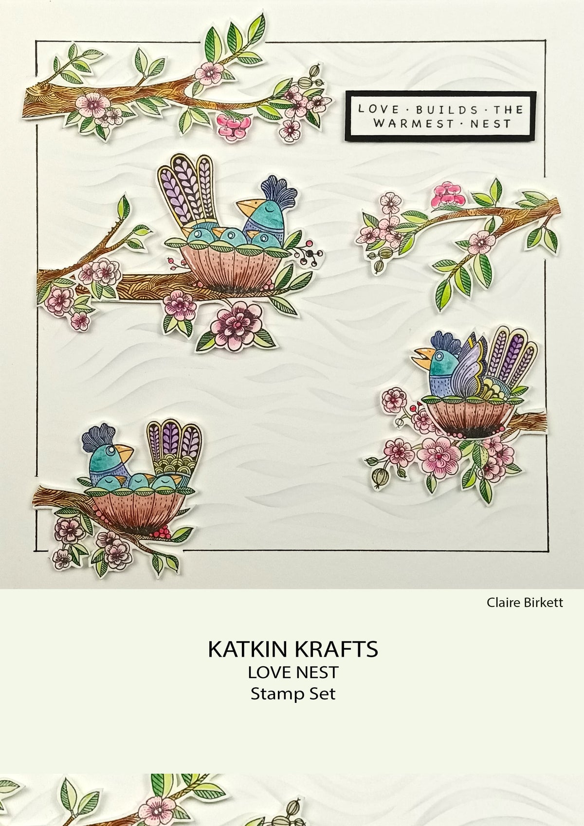 Tampons transparents « Love Nest » Katkin Krafts, 6 po x 8 po