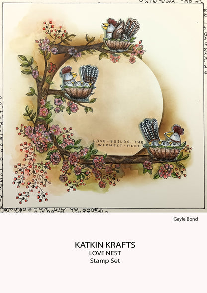 Tampons transparents « Love Nest » Katkin Krafts, 6 po x 8 po