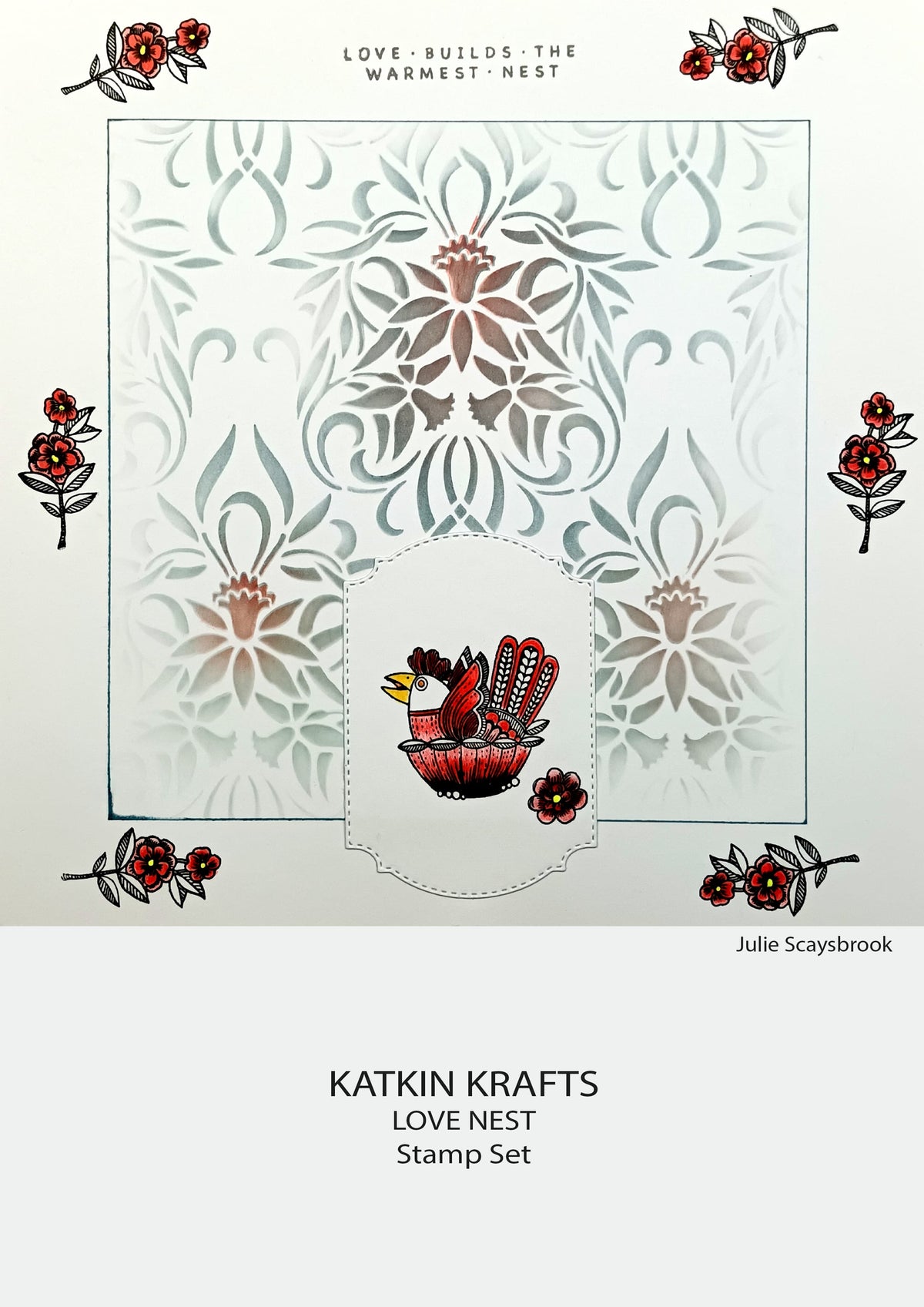 Tampons transparents « Love Nest » Katkin Krafts, 6 po x 8 po