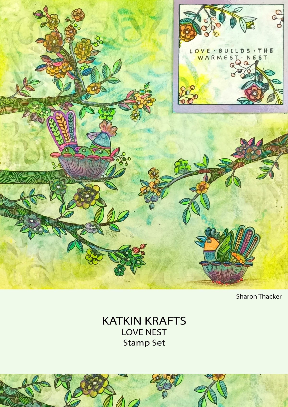 Tampons transparents « Love Nest » Katkin Krafts, 6 po x 8 po