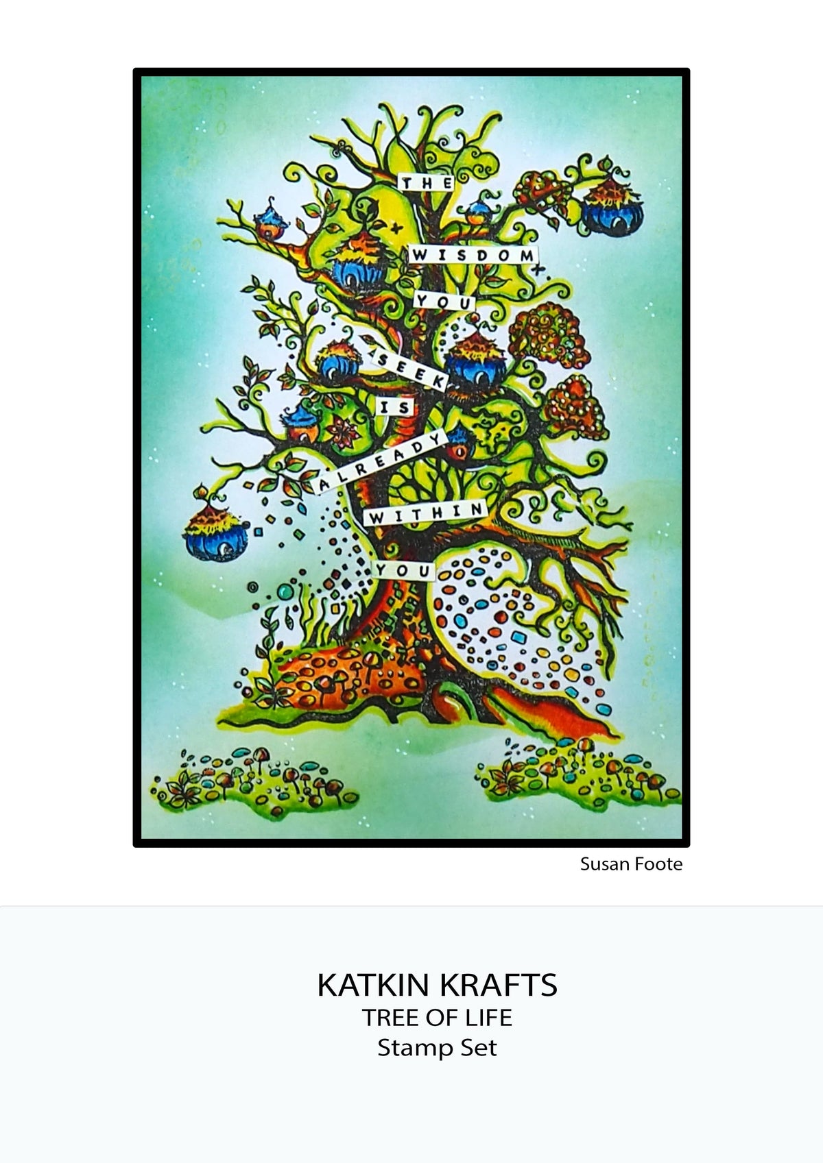 Katkin Krafts Tampons Transparents L'Arbre de Vie 15,2 cm x 20,3 cm