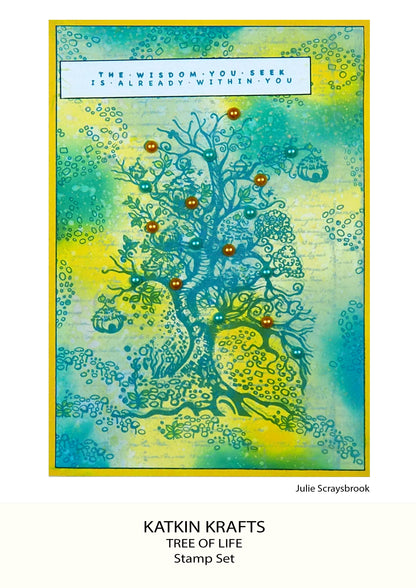 Katkin Krafts Tampons Transparents L'Arbre de Vie 15,2 cm x 20,3 cm