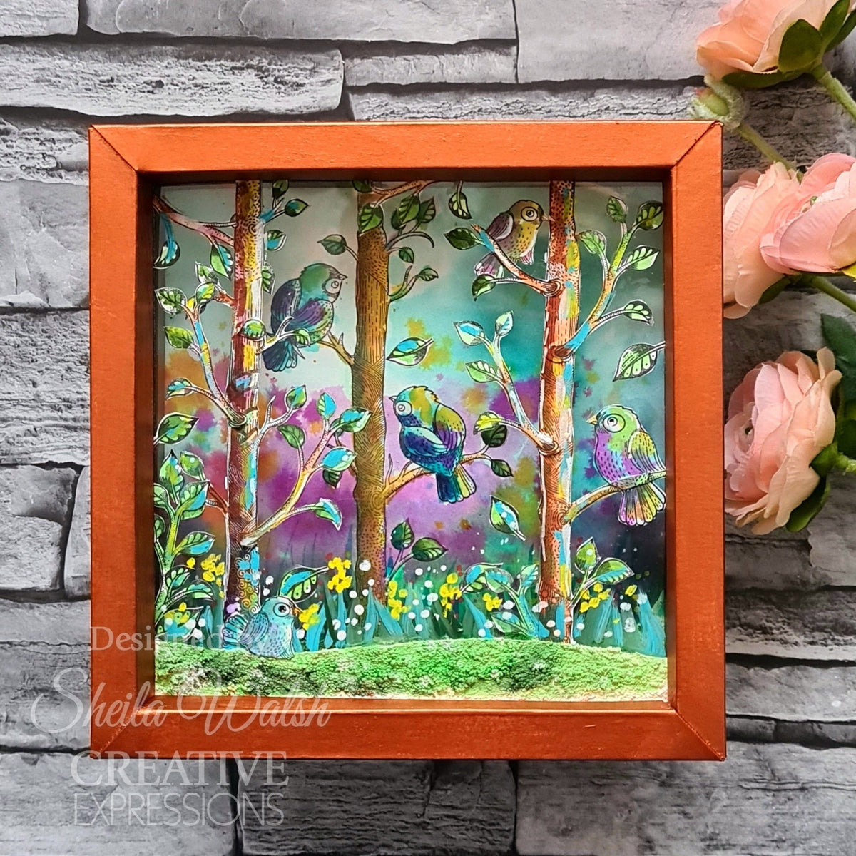 Katkin Krafts Bright Birds, lot de tampons transparents 6 po x 8 po