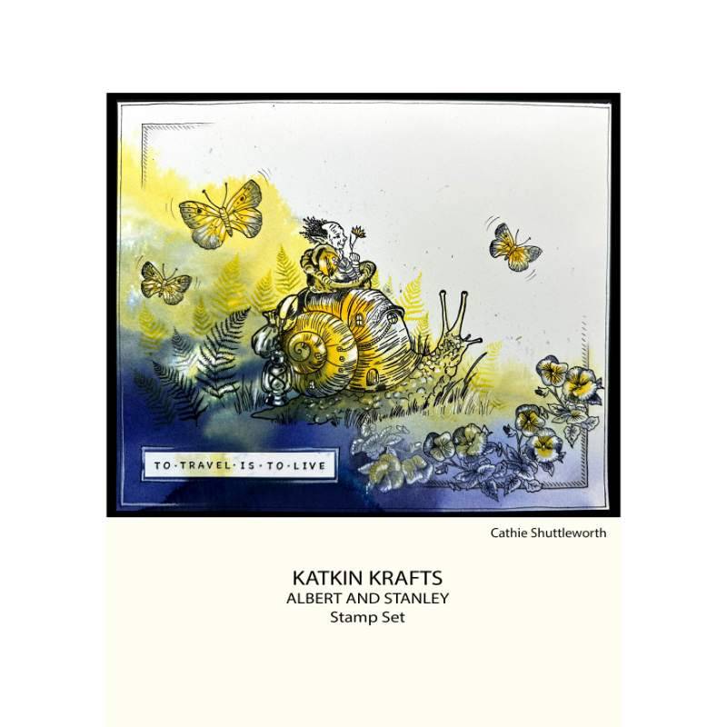 Katkin Krafts Albert & Stanley Lot de tampons transparents 6 x 8 po