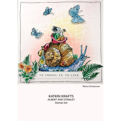 Katkin Krafts Albert & Stanley Lot de tampons transparents 6 x 8 po