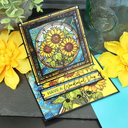 Acétate fleuri de luxe à effet vitrail