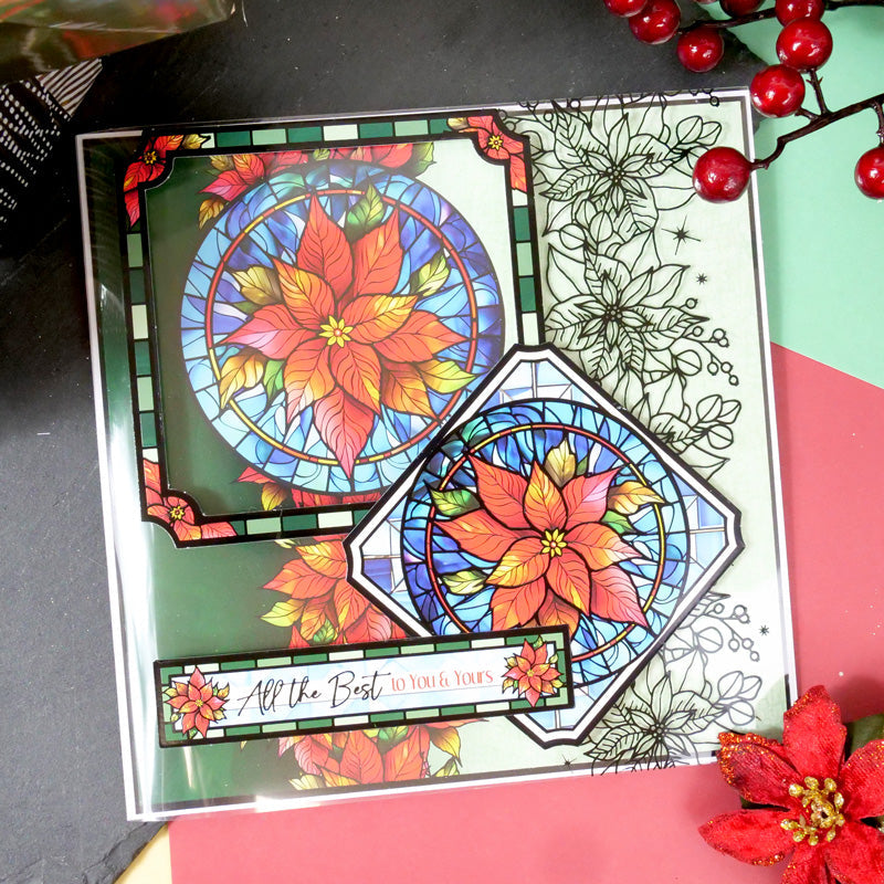 Feuilles d'acétate de luxe à dorure vitrail de Noël