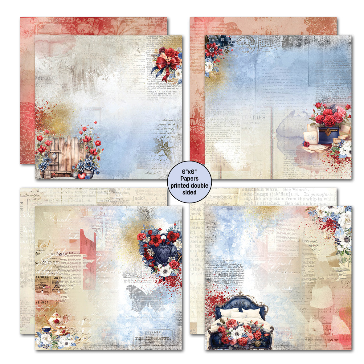 Bloc de papiers 3Quarter Designs Love You 15x15 cm