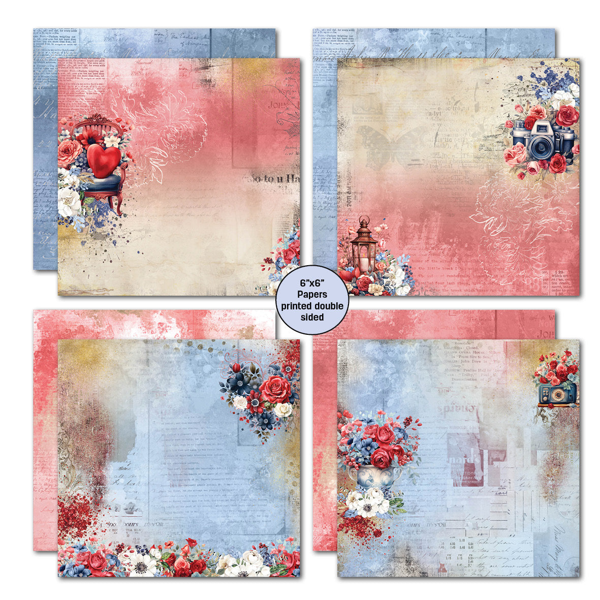 Bloc de papiers 3Quarter Designs Love You 15x15 cm