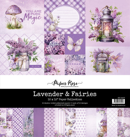 Collection de papiers Lavande et fées 30x30 cm 33477