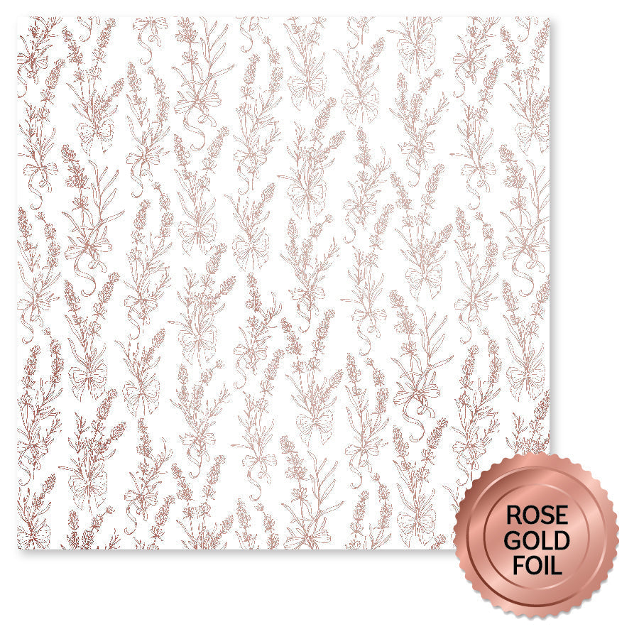Lavender & Roses Rose Gold Foil B 12x12 Paper (6pc Bulk Pack) 32202