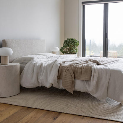 Lit King rembourré sans outils Luna - Beige