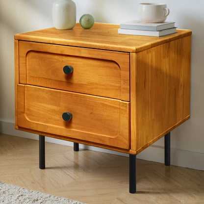Savana Two Drawers Solid Wood Nightstand