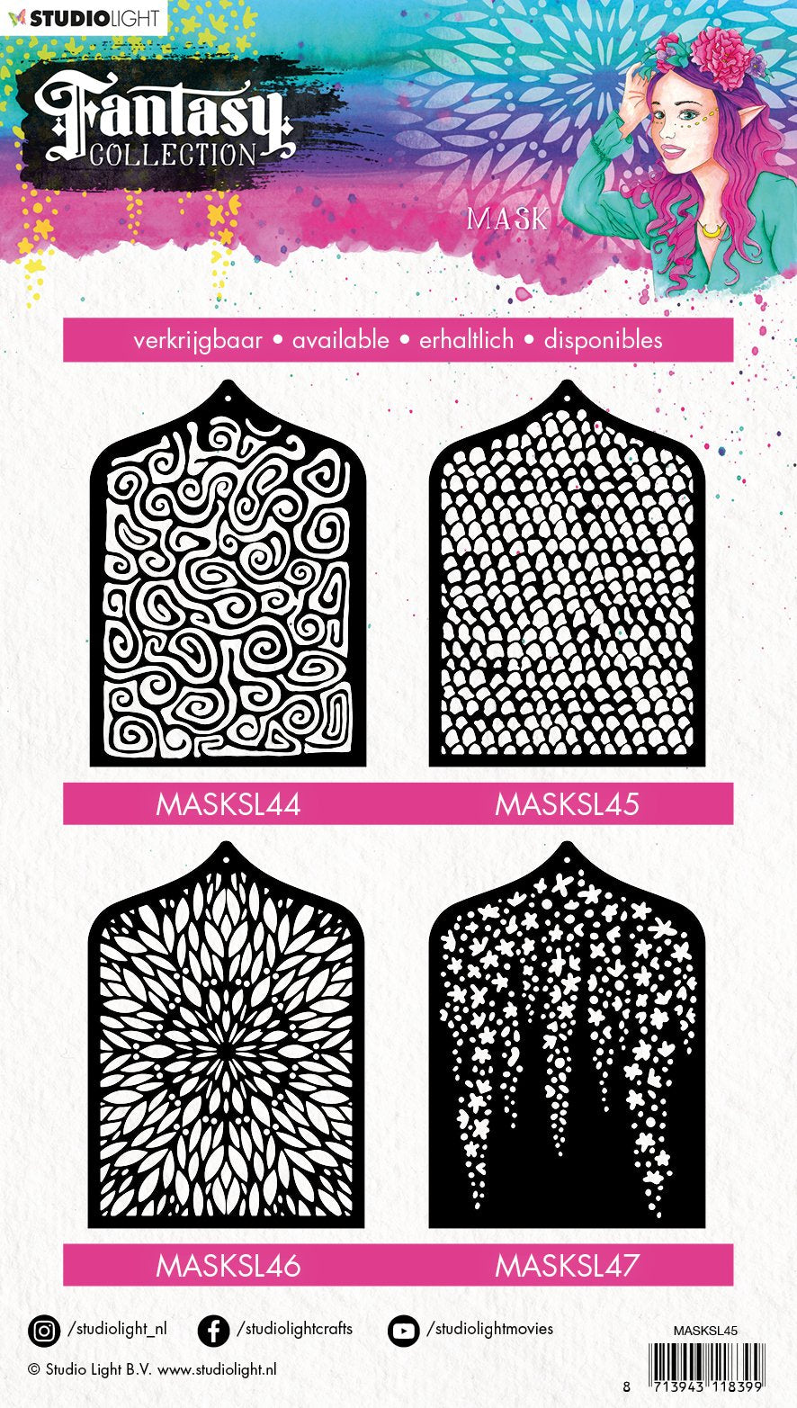 Pochoir de masque A5 Collection Fantaisie 3.0 n°45