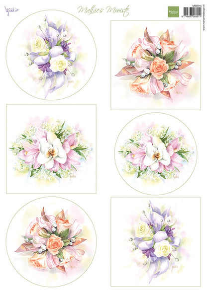 Marianne Design Feuille de découpage A4 - Mattie's Mooiste Bouquets Romantiques