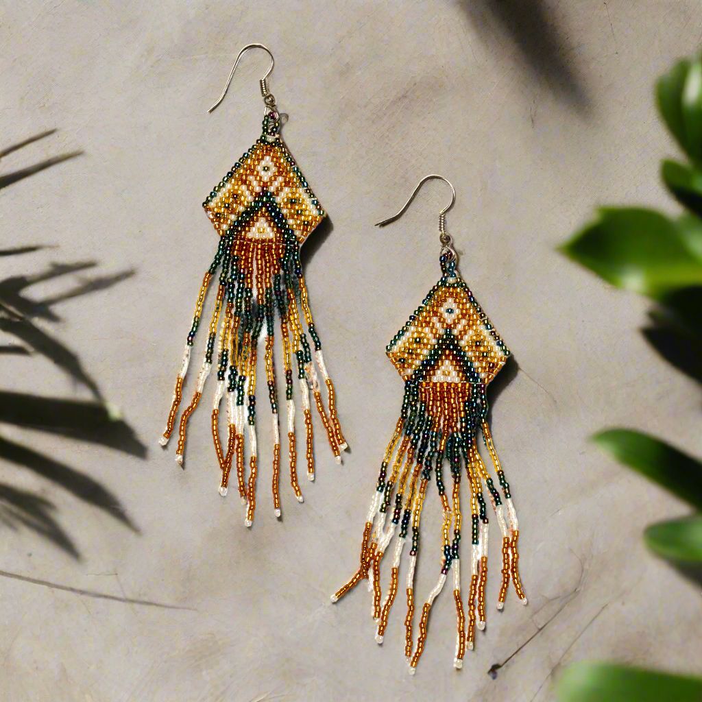 Beaded Aztec Style Earring