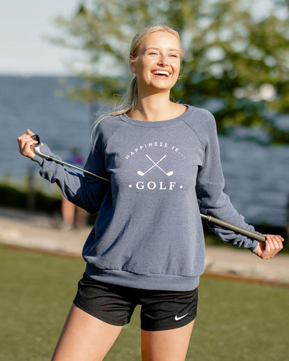 Women's Golf Crew Sweatshirt, Heather Navy