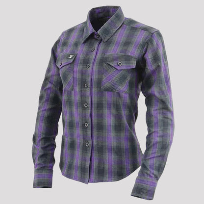 Milwaukee Leather Women's Armoured Plaid Shirt