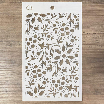 Pochoir de Texture Ciao Bella 12,7x20,3 cm Fleurs d'Hiver