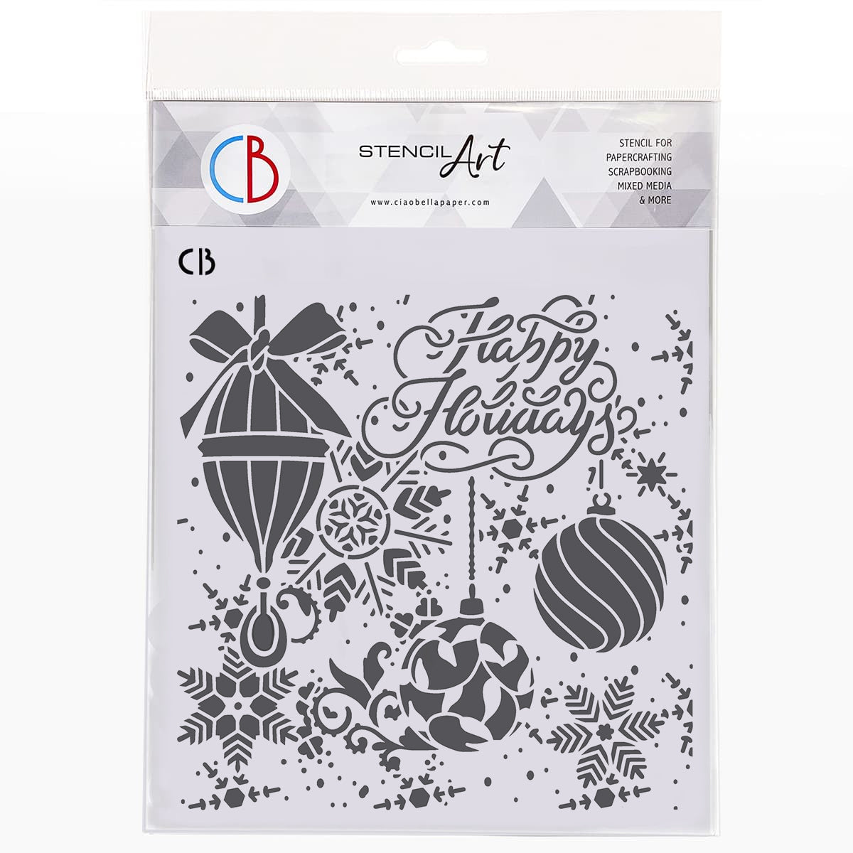 Pochoir de texture Ciao Bella 20x20 cm Joyeuses Fêtes