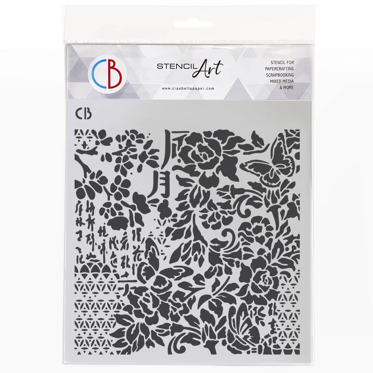 Pochoir Texturé 20x20cm Harmonie Florale