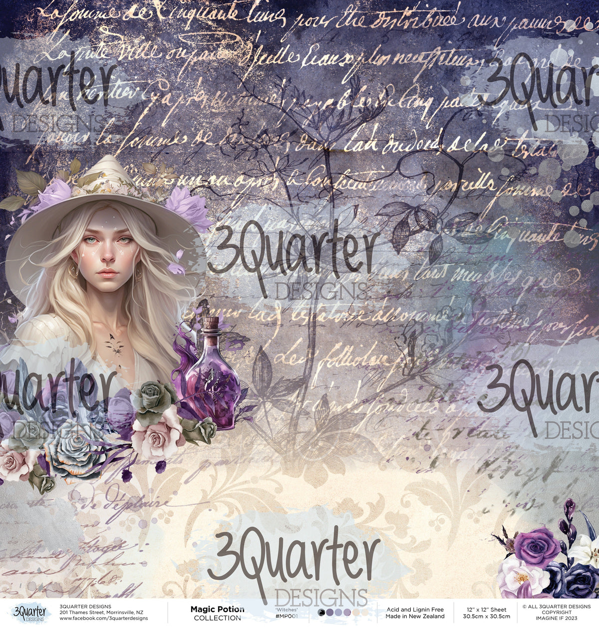 Lot de papiers 30x30 cm Collection Magic Potion